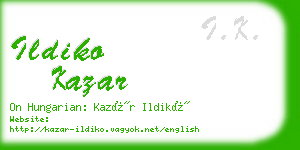 ildiko kazar business card